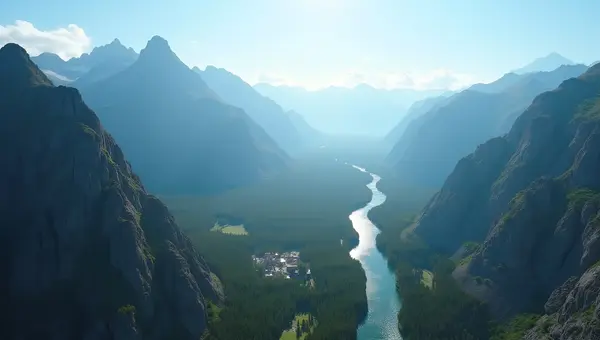 Aerial Panorama of Vast Mountain Range