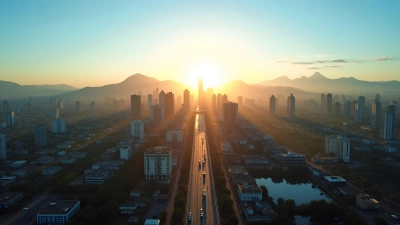 Aerial View of Bustling Cityscape at Golden Hour