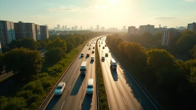 Aerial View of Busy Multilane Highway Traffic