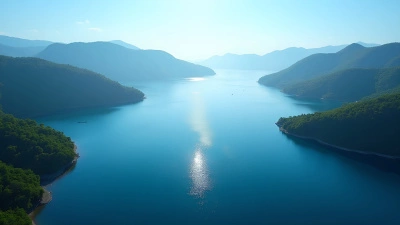 Aerial View of Calm Blue Water and Landscape