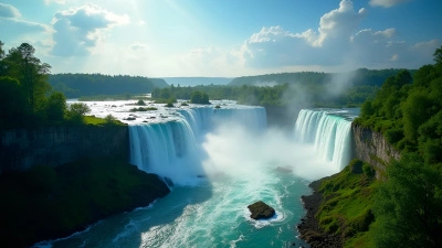 Aerial View Of Cascading Waterfalls And Forests