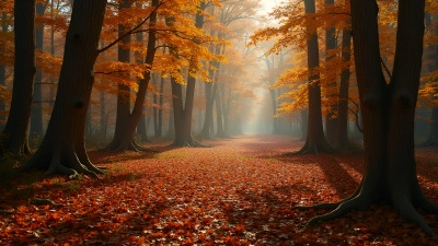 Aerial View Of Dense Brown Autumn Trees