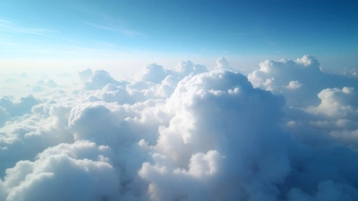 Aerial View of Fluffy White Clouds in Blue Sky