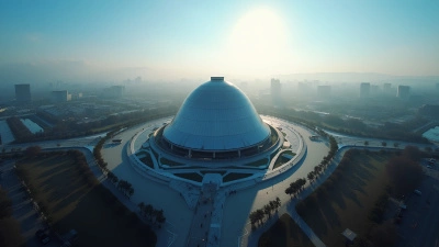 Aerial View of Modern Dome-Shaped Building