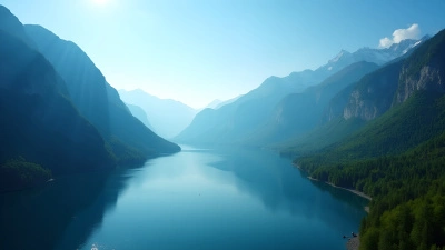 Aerial View Of Serene Lake And Mountains
