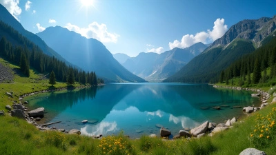 Alpine Lake Reflection With Mountain Peaks