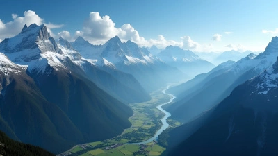 Alpine Mountain Range Snow-Capped Peaks