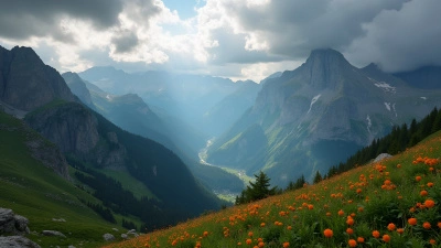 Alpine Mountains Landscape With Rugged Peaks