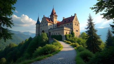Ancient Brown Stone Castle On Hilltop