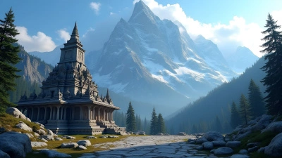 Ancient Stone Temple Near Snowy Mountain