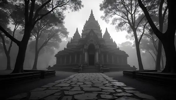 Ancient Temple With Intricate Stone Carvings