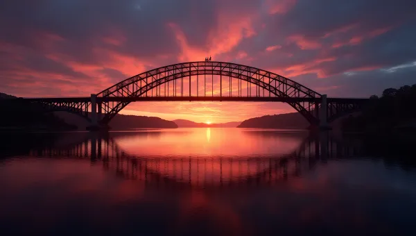 Arched Bridge Silhouette at Sunset
