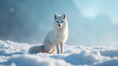Arctic Fox On Snowy Winter Landscape