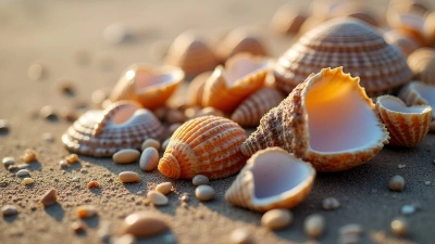 Assorted Sea Shells Close-Up On Beach