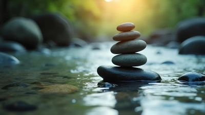 Balanced Stones Stacked in Clear Flowing Water