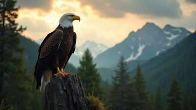 Bald Eagle Perched on Tree in Forest