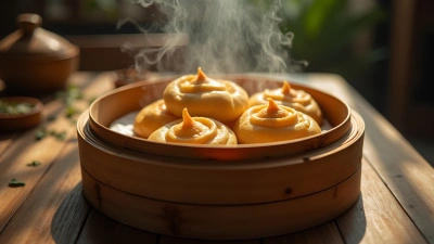 Bamboo Steamer Filled With Flaky Pastries