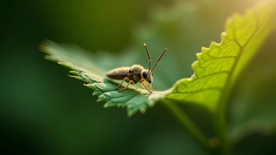 Beige and Black Insect on Leaf Close-Up