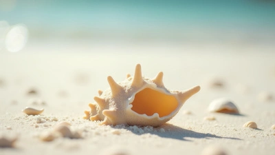 Beige Coral Shell On White Sand