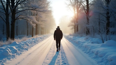 Black Jacket Walking On Snowy Road