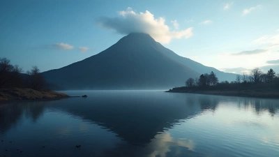 Black Mountain Towering Over Reflective Water