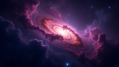 Black Purple Nebula Digital Wallpaper