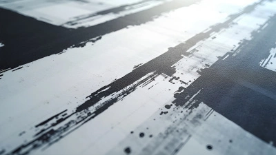 Black and White Abstract Painting with Geometric Shapes