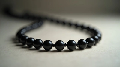Black and White Beaded Necklace Close-Up