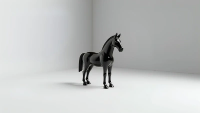 Black and White Ceramic Horse Figurine