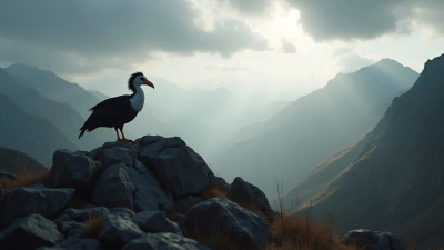 Black and White Dodo Bird on Rugged Rock
