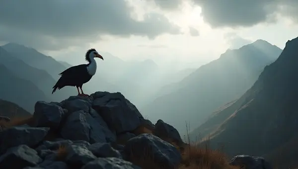 Black and White Dodo Bird on Rugged Rock
