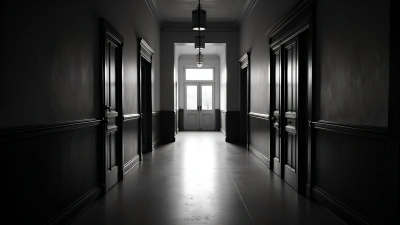 Black and White Long Empty Hallway