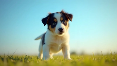 Black and White Puppy Playing Outdoors