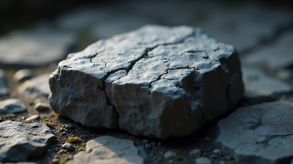 Black and White Stone Fragment Close-Up