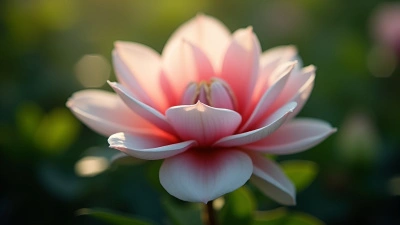 Blooming Pink and White Flower Close-Up