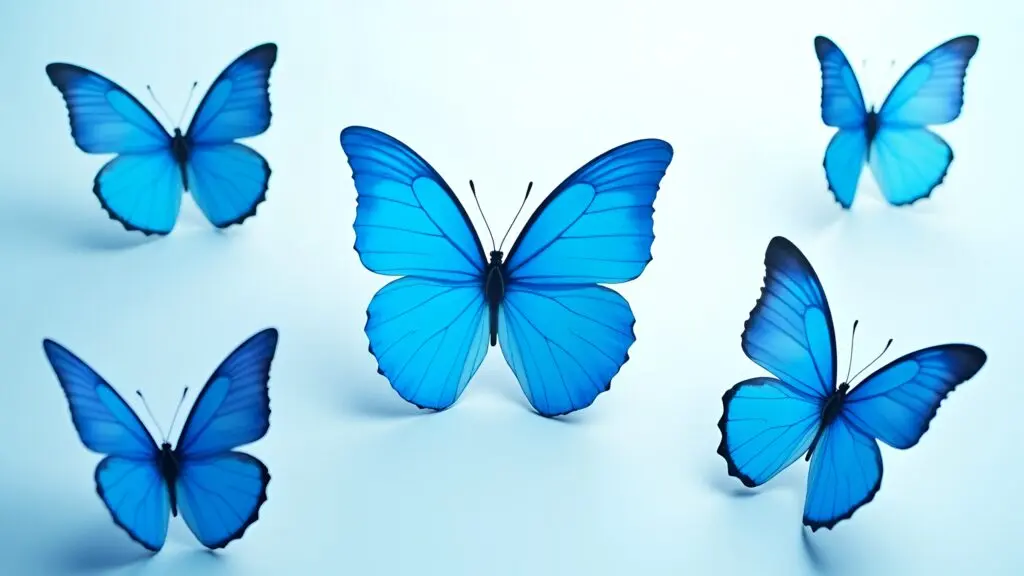 Blue Butterfly Stickers Collection With Patterns