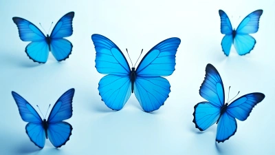 Blue Butterfly Stickers Collection With Patterns
