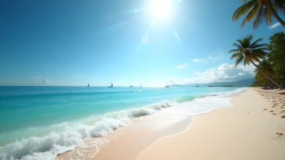 Blue Ocean Waves on Sunny Sandy Beach
