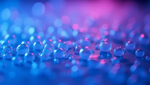 Blue Purple Gradient With Floating Water Bubbles