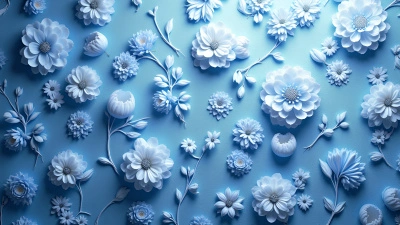 Blue and White Floral Textile Pattern