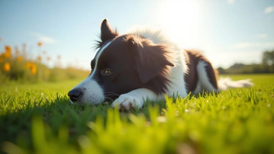 Border Collie Resting On Green Grass Outdoors