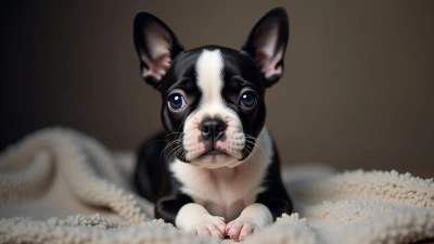 Boston Terrier Puppy Close-Up Portrait