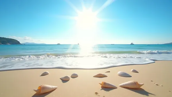 Bright Daytime Seashore With Gentle Waves
