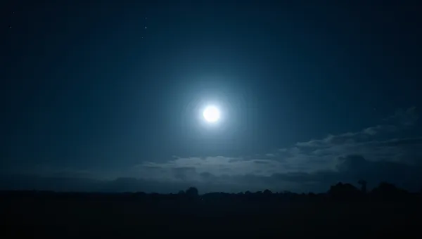 Bright Full Moon Over Tranquil Landscape