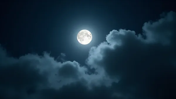 Bright Moon Close-Up Against Starry Sky