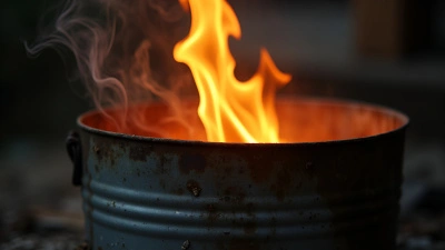 Bright Orange Flame Flickering On Metal Container