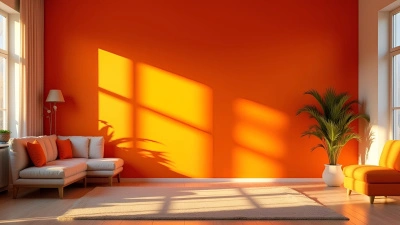 Bright Orange Interior Wall With Modern Décor
