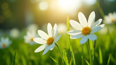 Bright White Flowers Blooming In Garden