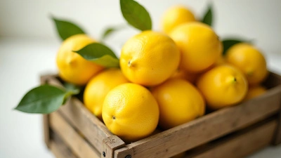 Bright Yellow Lemons In Rustic Wooden Crate
