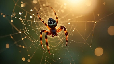 Brown And Black Spider On Web Close-Up